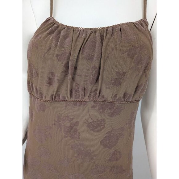 No Boundaries Maxi Slip Mesh Dress Size M Floral Velvet Y2K Babydoll Fairycore - Picture 6 of 9